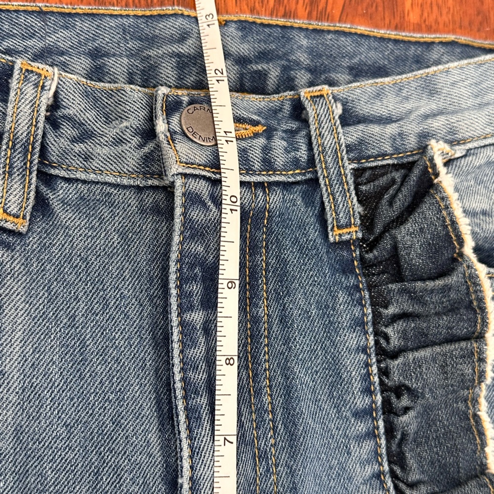 Carmar Two-Tone Light Blue Straight Leg Jeans with Frayed Trim - Picture 12 of 13